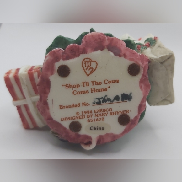 Vintage Enesco Mary Moo Moos "Shop til the cows come home" 1994 figurine - Picture 5 of 6